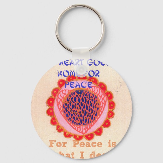 My Heart Goes Home for Peace.png Keychain (Front)