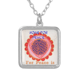 My Heart Goes Home for Peace.png Silver Plated Necklace