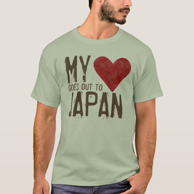 My Heart Goes Out To Japan Earthquake Relief T T-Shirt (Front)
