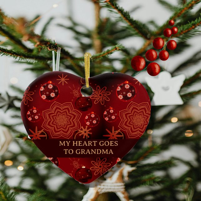 My Heart goes to Grandma  Ceramic Ornament (My Heart goes to Grandma Ceramic Ornament)