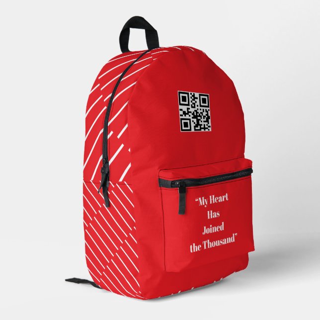 My Heart Has Joined the Thousand Printed Backpack (Back Corner Left)