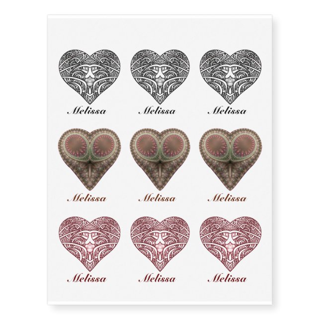 "My Heart/Heart Attack" Custom Temporary Tattoos (Front)