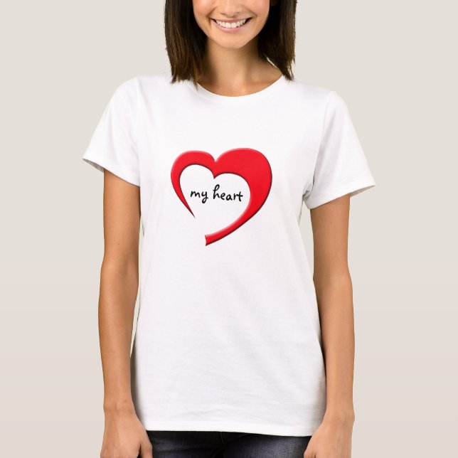 My Heart II T-Shirt (red on light) (Front)