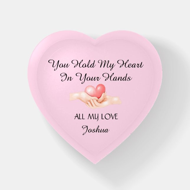 My Heart In Your Hands Paperweight Love Gift (Front)