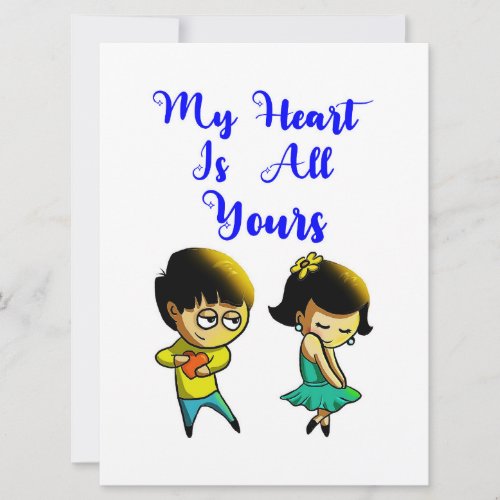 My Heart Is All Yours Bestie Couple love Valentine Announcement