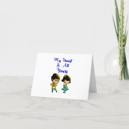 My Heart Is All Yours Bestie Couple love Valentine Holiday Card