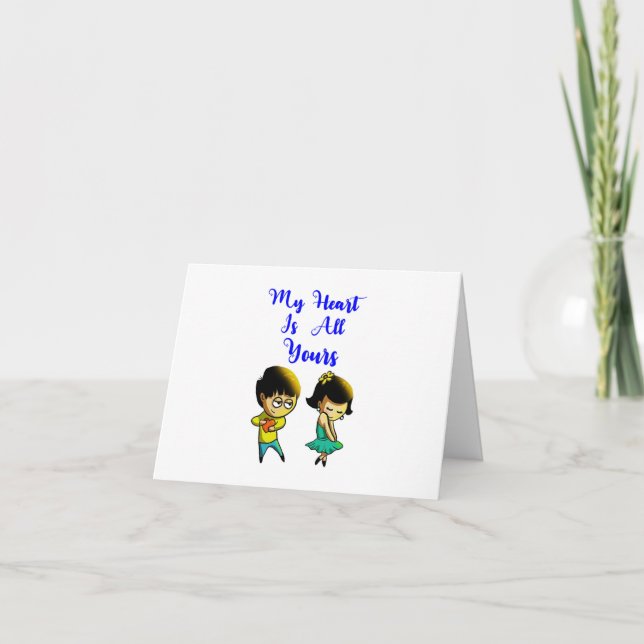 My Heart Is All Yours Bestie Couple love Valentine Holiday Card (Front)
