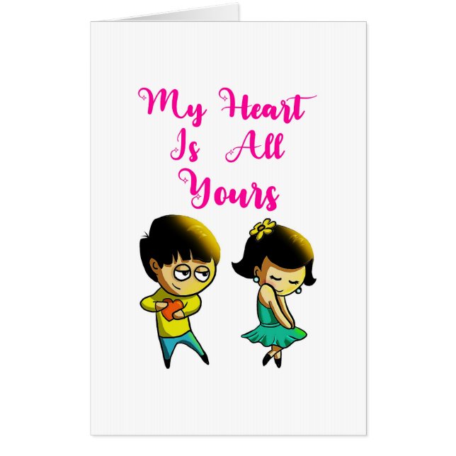 My Heart Is All Yours Bestie Valentine Girlfriend Card (Front)