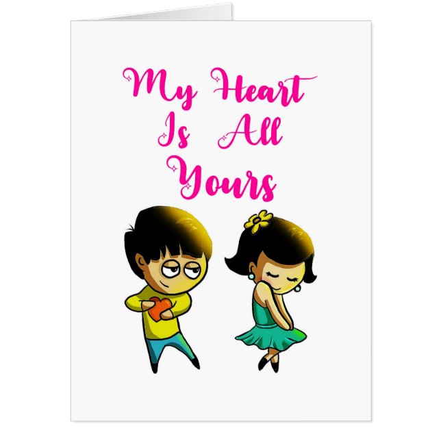 My Heart Is All Yours Bestie Valentine Girlfriend Card (Front)