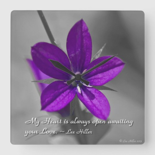 My Heart is always open Square Wall Clock