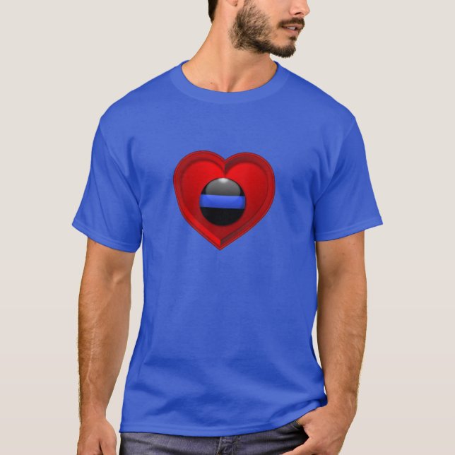My Heart is Behind the Thin Blue Line T-Shirt (Front)