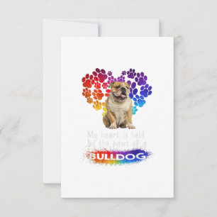 My Heart Is Held By The Paws Of A Bulldog RSVP Card