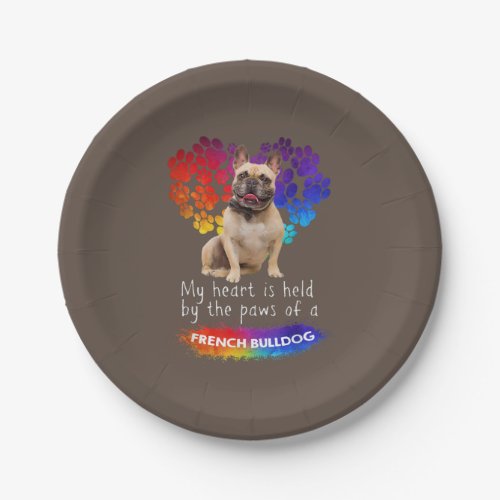 My Heart Is Held By The Paws Of A French Bulldog Paper Plates