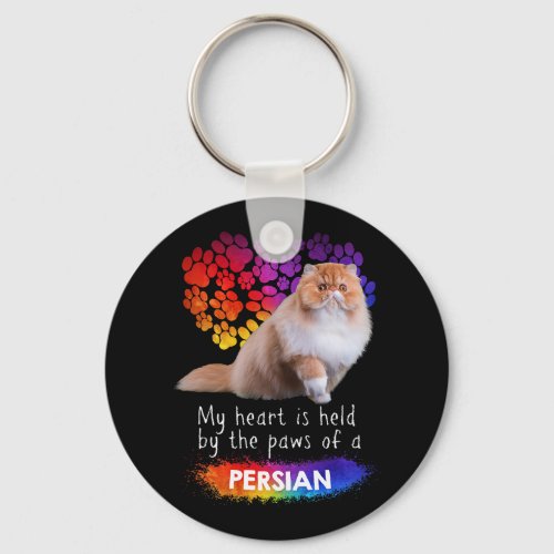 My Heart Is Held By The Paws Of A Persian Cat Keychain
