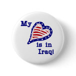 My Heart is in Iraq Tshirts and Gifts Button