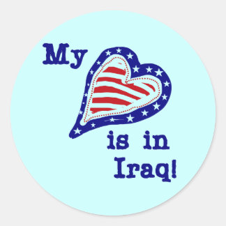 My Heart is in Iraq Tshirts and Gifts Classic Round Sticker