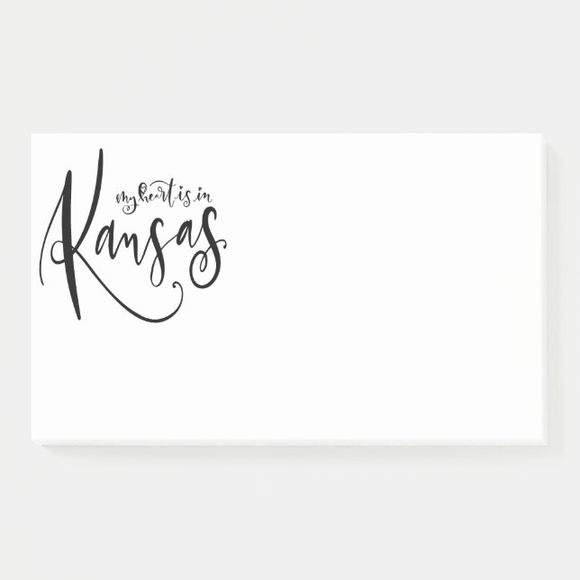My Heart is in Kansas Jumbo Post It Notes (Front)