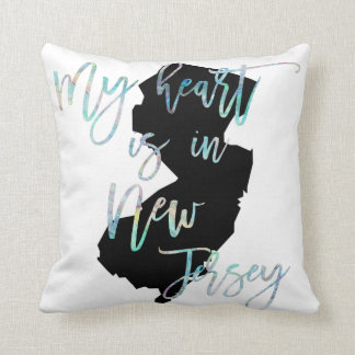 My Heart is in New Jersey state NJ Iridescent Throw Pillow