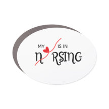 My Heart Is In Nursing Car Bumper Magnet
