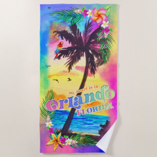 My Heart is in Orlando Beach Towel