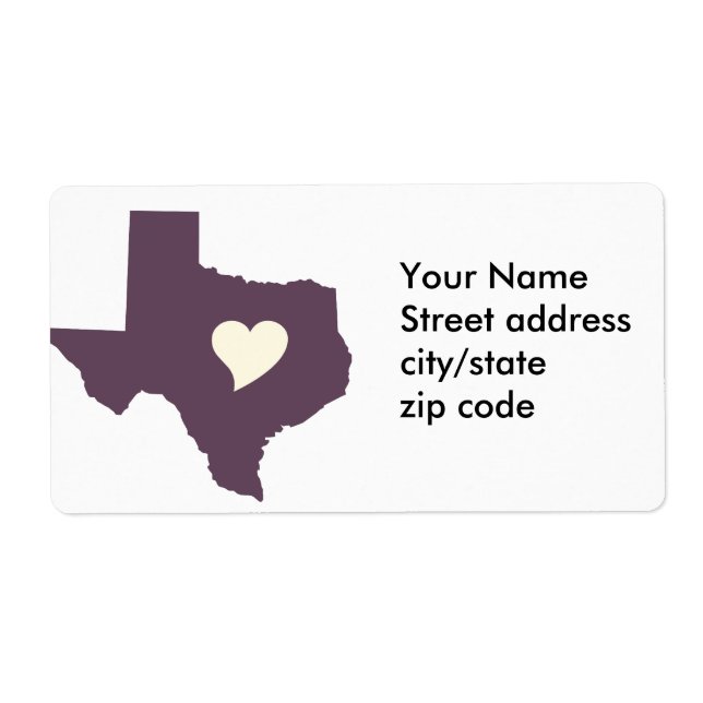 My heart is in Texas Label (Front)