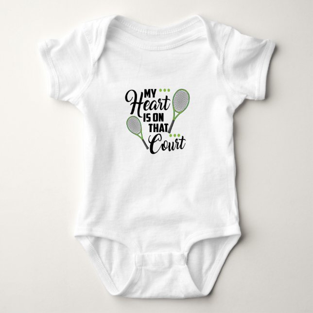 My heart is in that court baby bodysuit (Front)