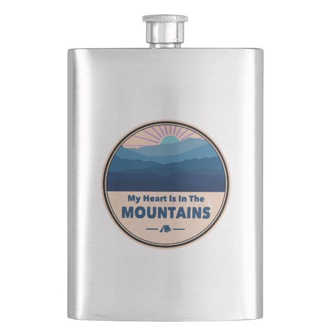 My Heart Is in The Mountains Flask (Front)