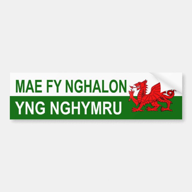 My Heart Is In Wales Bumper Sticker (Front)