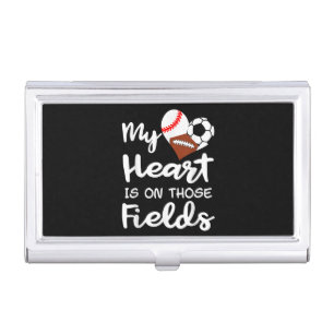 My Heart Is On Fields Baseball Soccer Football Pla Business Card Case