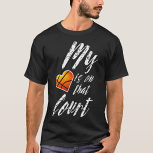 My Heart is on that Court Basketball Mom Dad Men T-Shirt