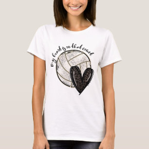 My Heart Is On That Court Volleyball Leopard T-Shirt