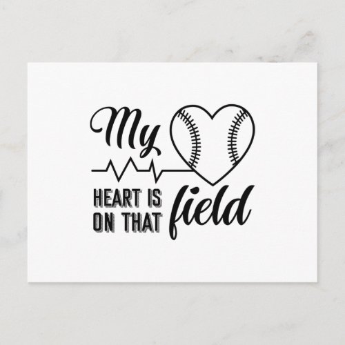 My Heart Is On That Field Baseball Shirt Postcard