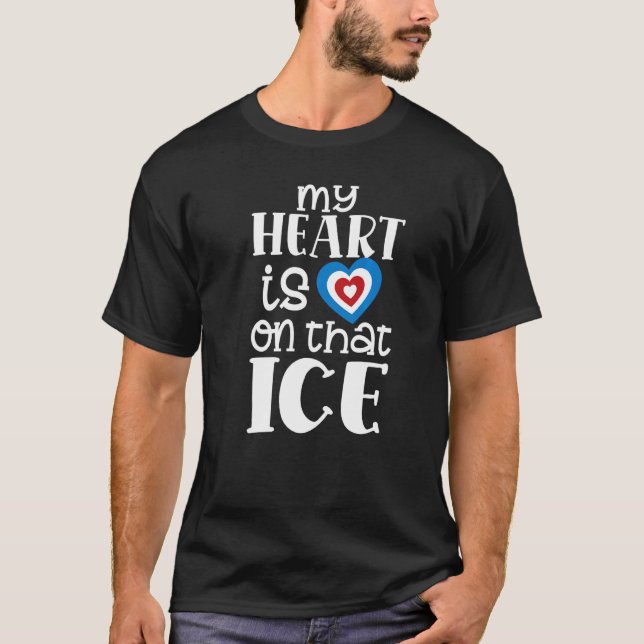 My Heart Is On That Ice Curler Winter Sports Curli T-Shirt (Front)
