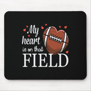 My Heart Is On The Field Football Design Mouse Pad