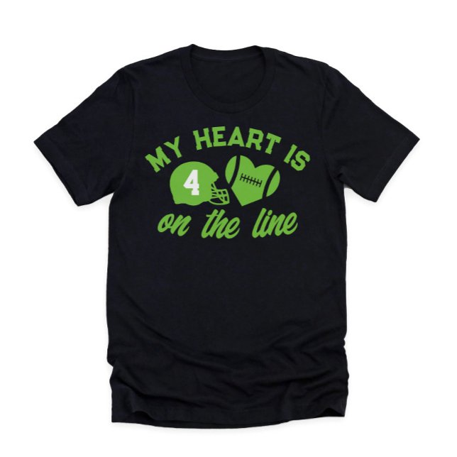 My Heart is on the Line Football 1 Player T-Shirt (Creator Uploaded)