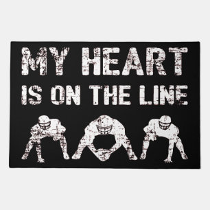 My Heart Is On The Line - Football Lineman I Doormat