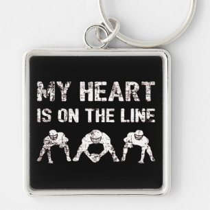 My Heart Is On The Line - Football Lineman I Keychain