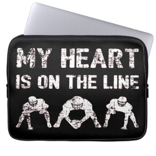 My Heart Is On The Line - Football Lineman I Laptop Sleeve