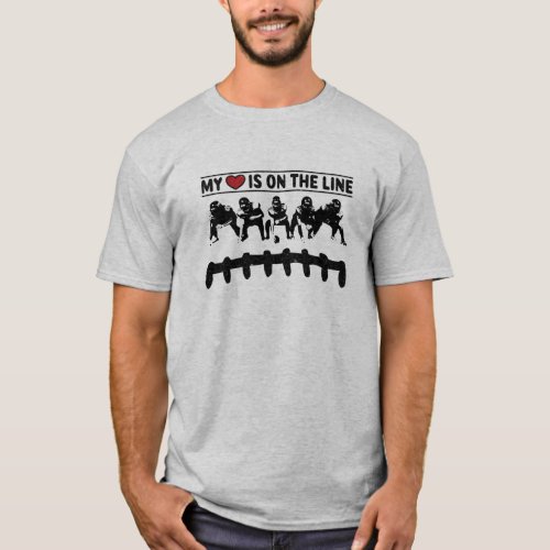 My Heart Is On The Line Lineman Parent T_Shirt