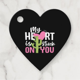 My Heart Is Stuck On You Cactus Heartfelt Design  Favor Tags