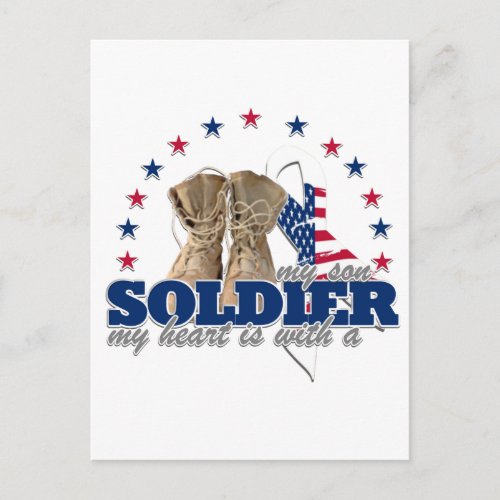 my heart is with a soldier my son postcard