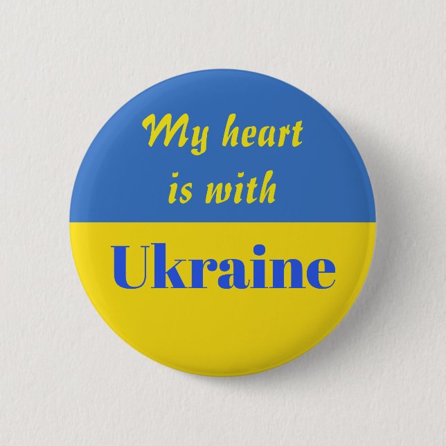 My Heart is With Ukraine Button (Front)
