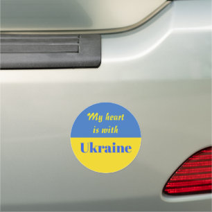 My Heart is With Ukraine Car Magnet