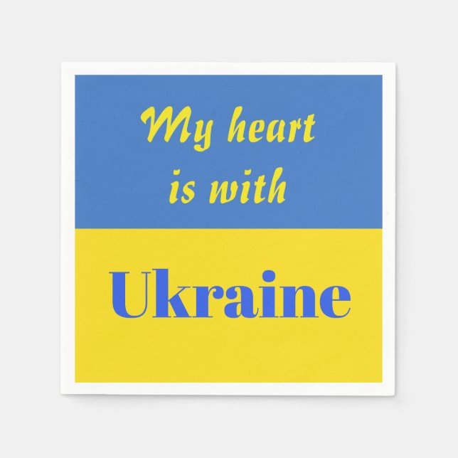 My Heart is With Ukraine Napkins (Front)