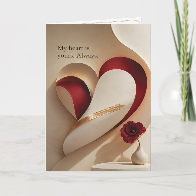 My Heart Is Yours Always Romantic Card (Front)