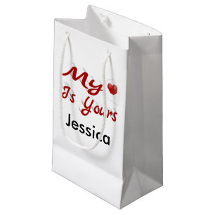 My Heart is Yours Valentines Day Personalized Small Gift Bag