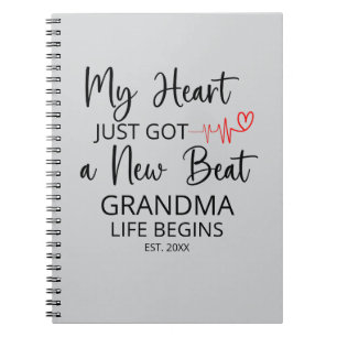 My Heart Just Got a New Beat– New Grandma Gift Notebook