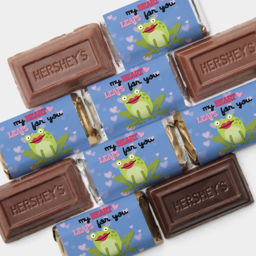 My Heart Leaps Green Frog Valentine Hersheys Miniatures