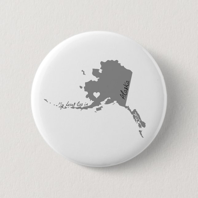 My Heart Lies in Alaska Pinback Button (Front)