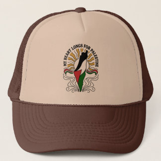 My Heart Longs For Palestine - Patriotic Map Truck Trucker Hat